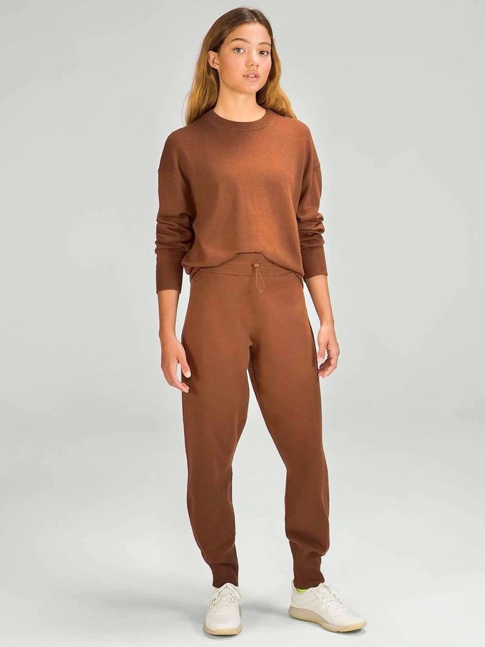 Lululemon Cotton-Cashmere Knit Mid-Rise Jogger Roasted Brown Size 6